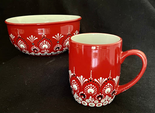 Scarlet & Gray Pattern mug