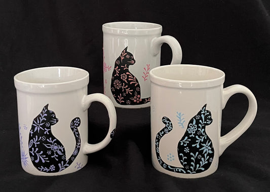 Damask Cat Mugs