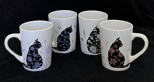 Damask Cat Mugs