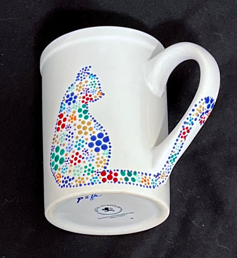 Floral Kitty- White Cat Mug