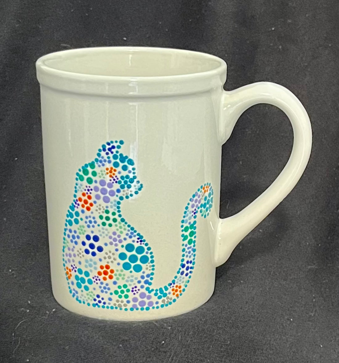 Floral Kitty- White Cat Mug