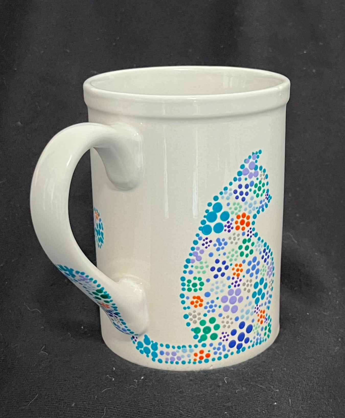 Floral Kitty- White Cat Mug
