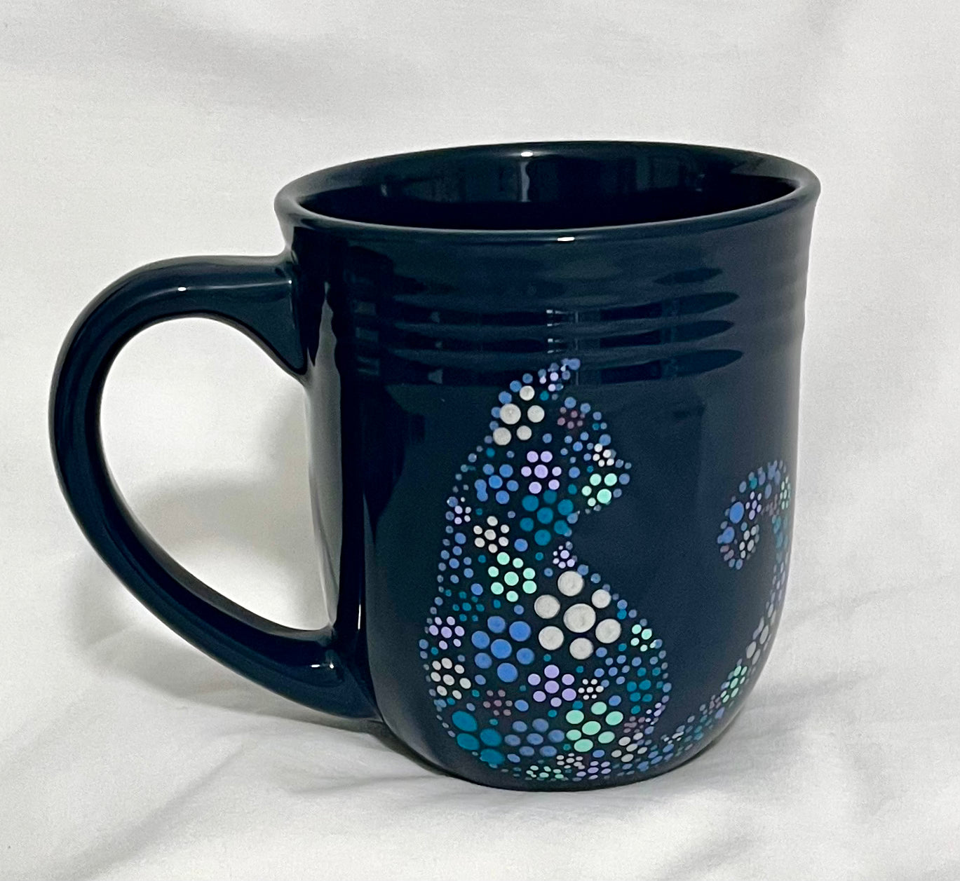 Blue Floral Kitty-Cat Mug