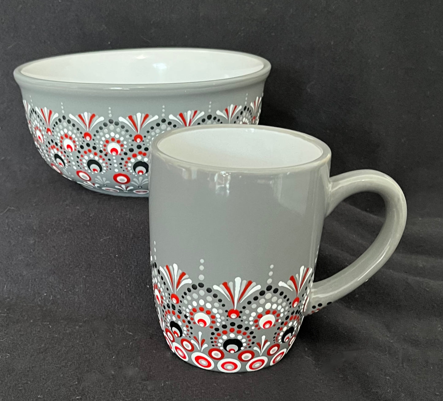 Scarlet & Gray Pattern mug