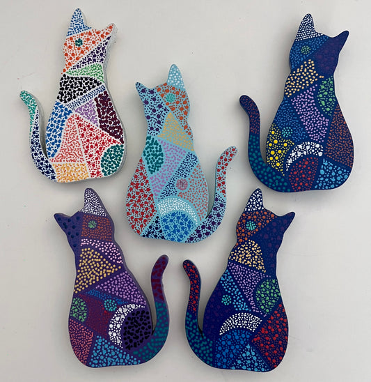 Mosaic Cat magnets  3.5 in.