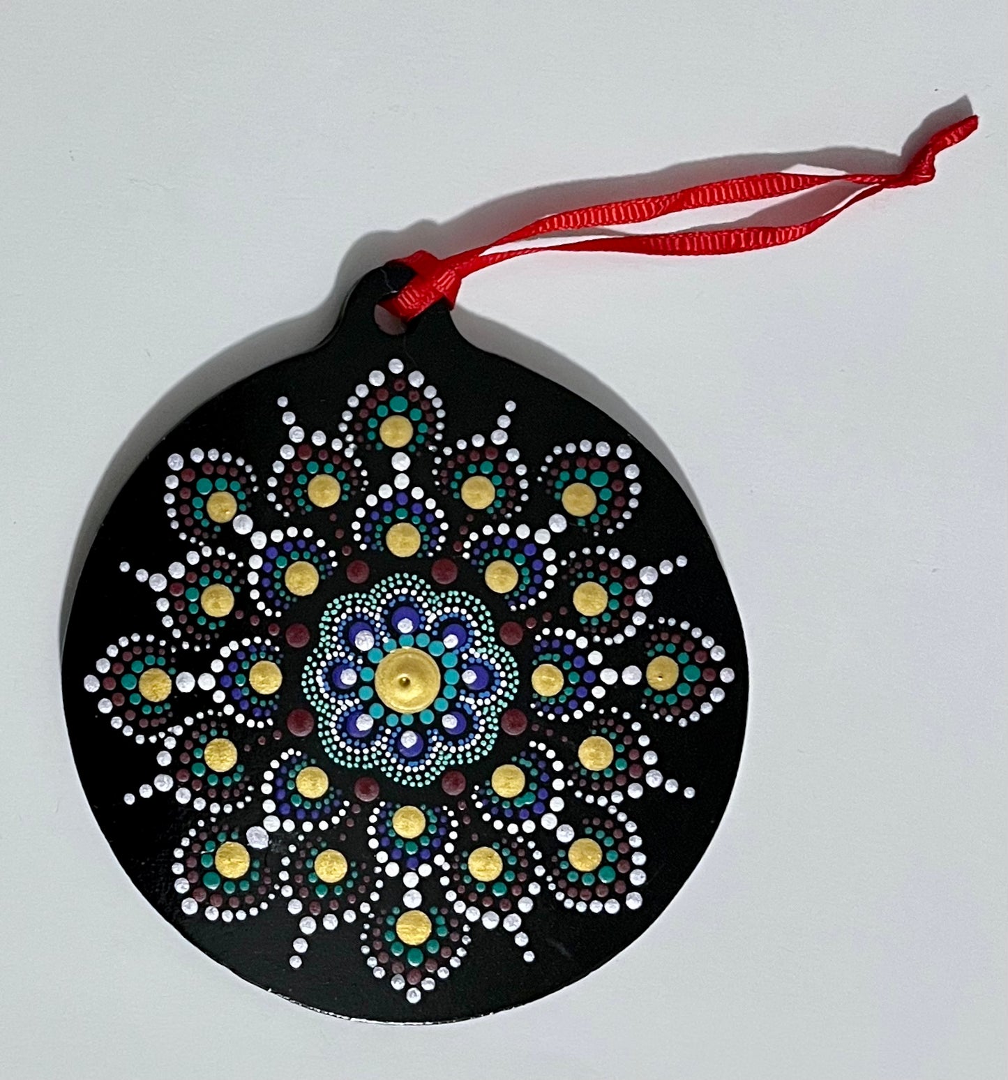 Gold and Silver Mandala Petals Ornament (4 in.)