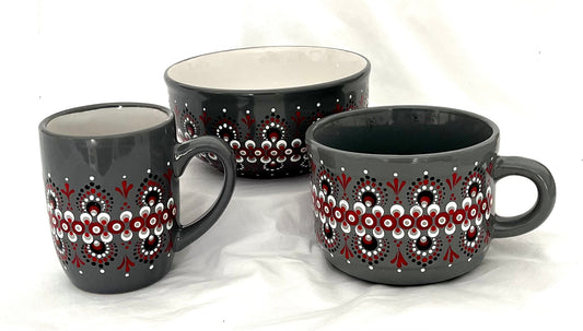 Scarlet & Grey Mug, Bowl, and Soup Mug