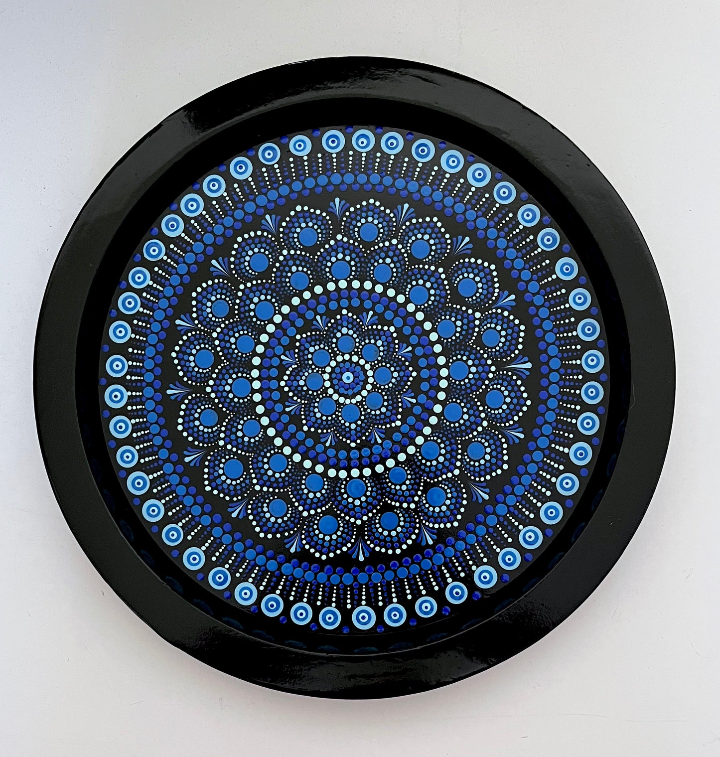 NEW! Blue Mandala Ottoman Tray