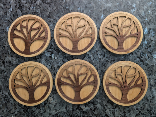 Tree-of-Life Inlay Coasters