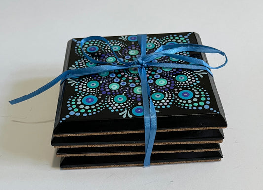 Mandala Coasters - Black (set of 4)