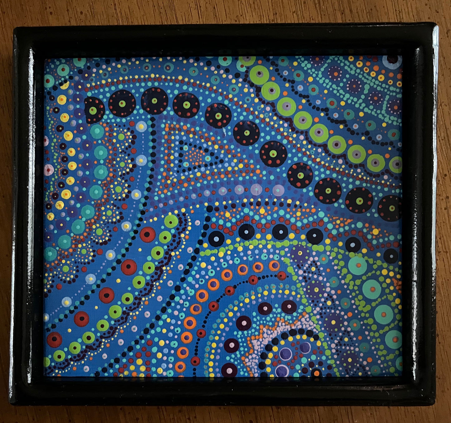 Valet Tray with hand-painted blue base