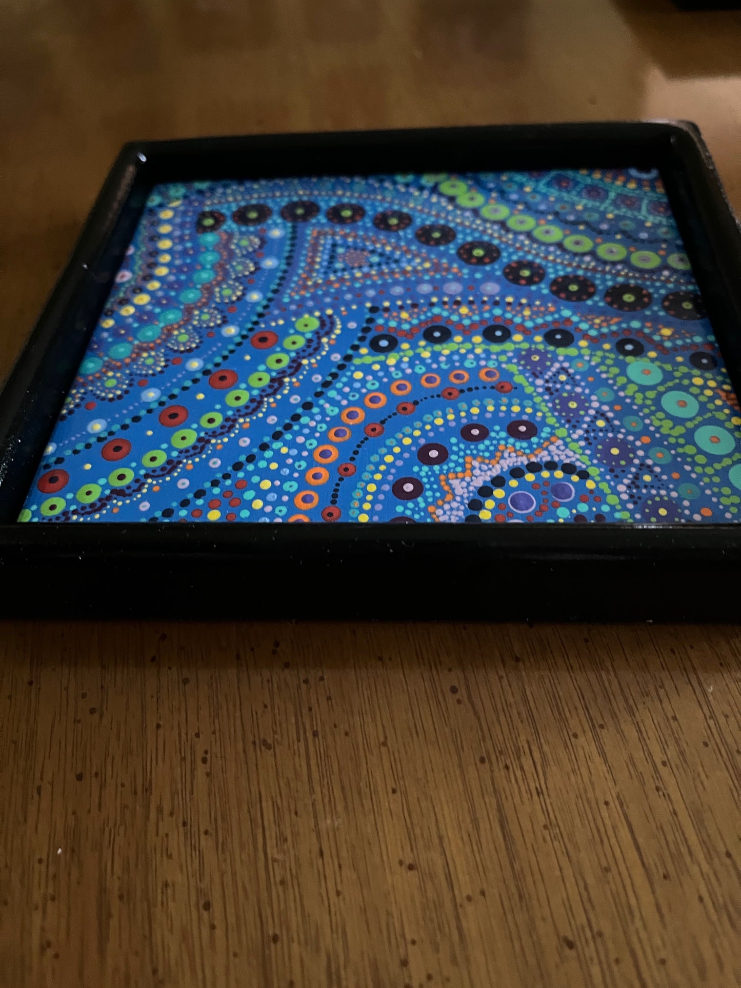 Valet Tray with hand-painted blue base