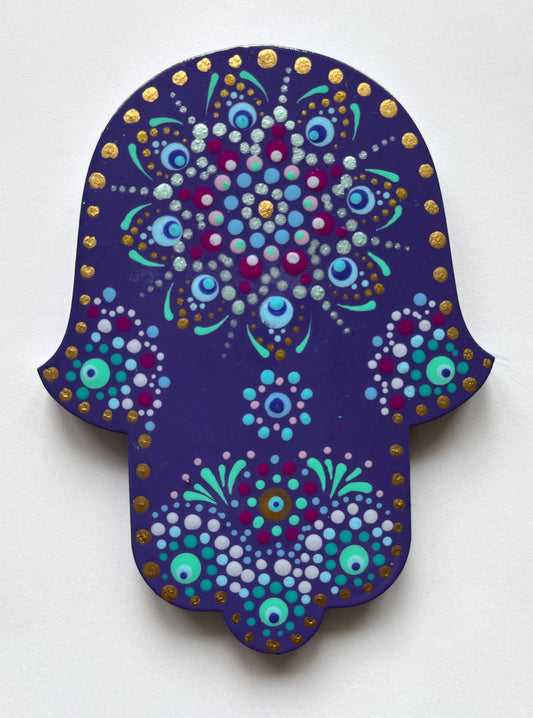 Purple Hamsa #2 - 4 in. magnet