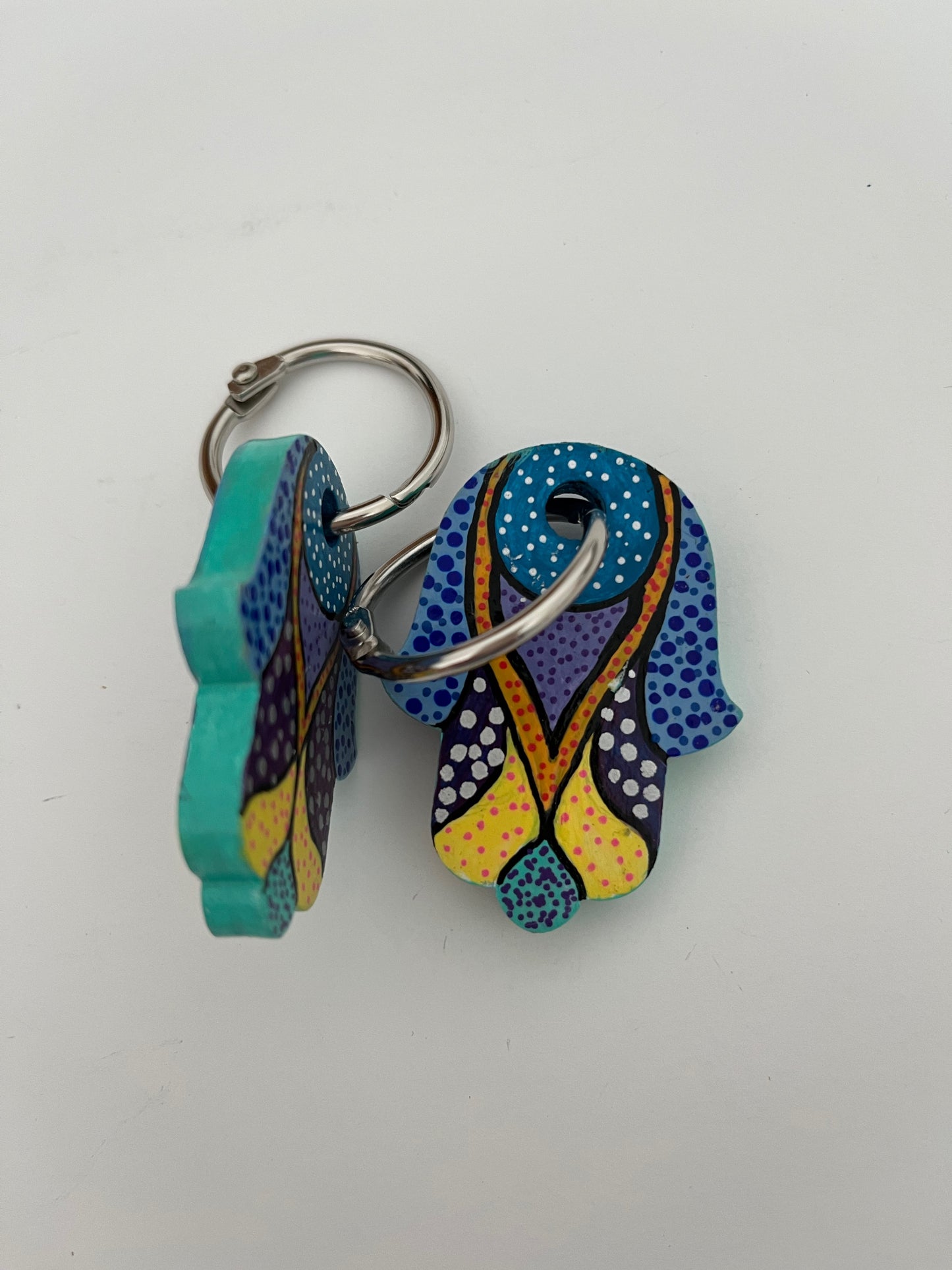 Hamsa Keychain - Geometric Pattern