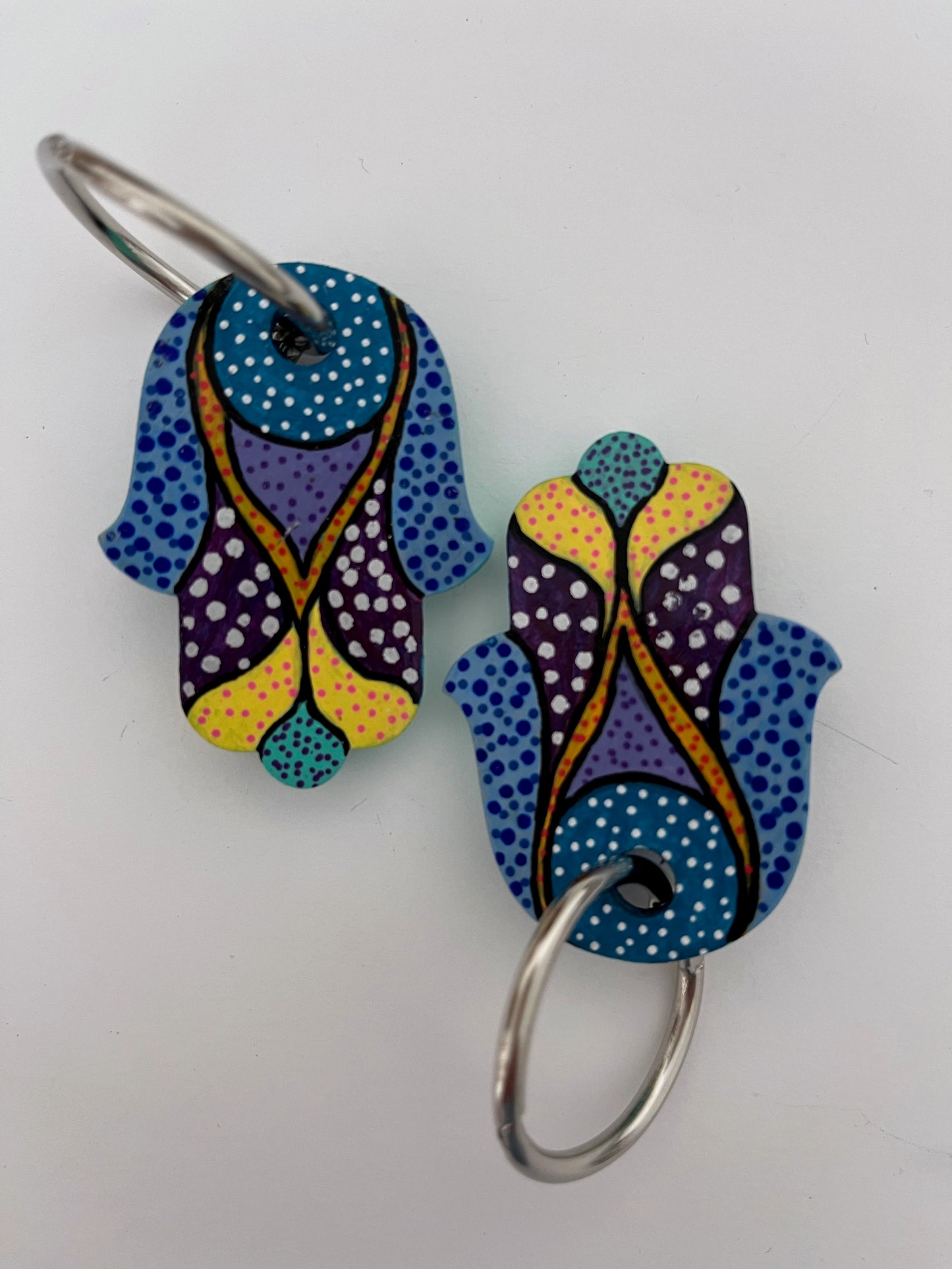 Hamsa Keychain - Geometric Pattern