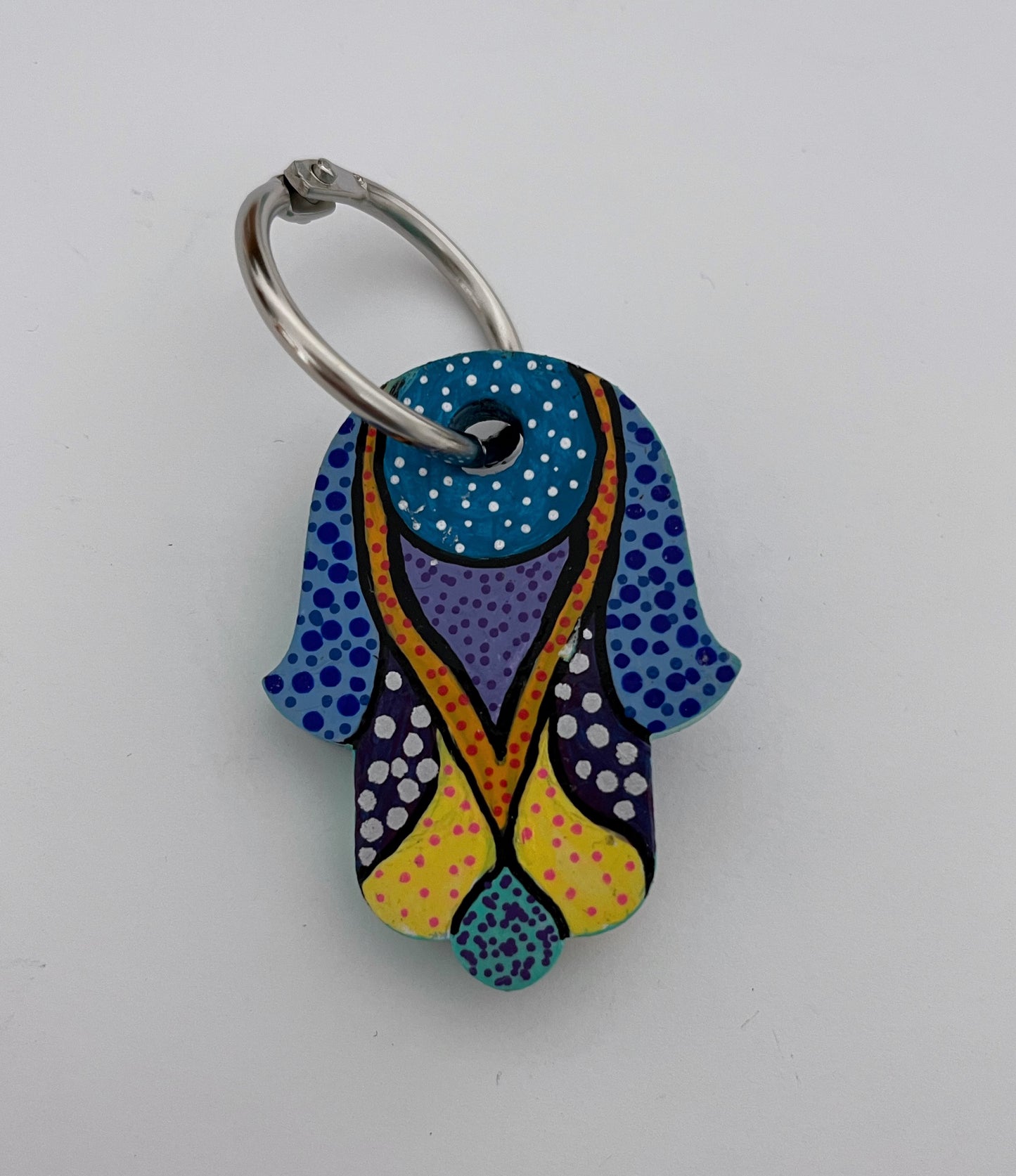 Hamsa Keychain - Geometric Pattern