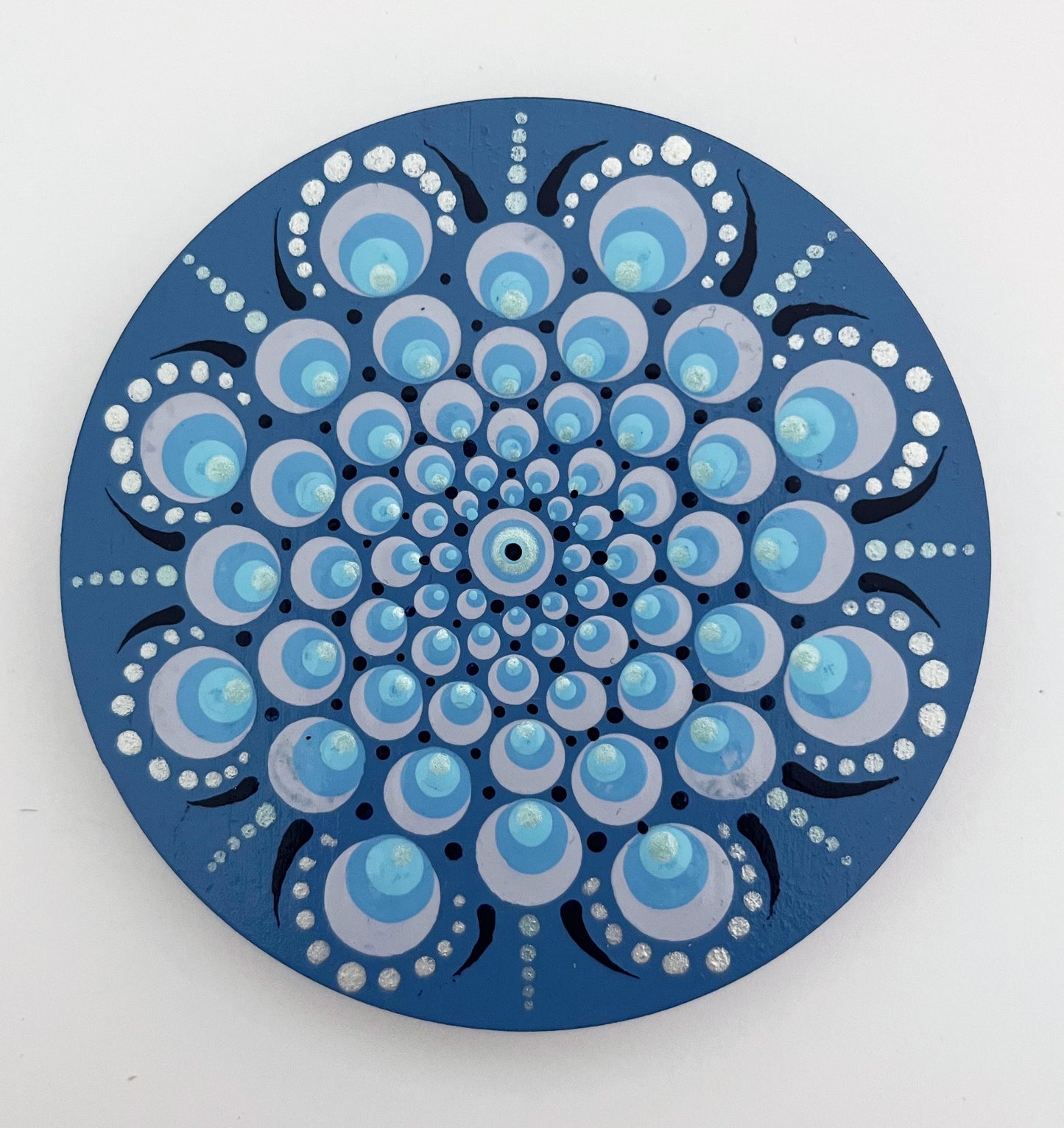 Round Blue Mandala Magnet (3 in.)