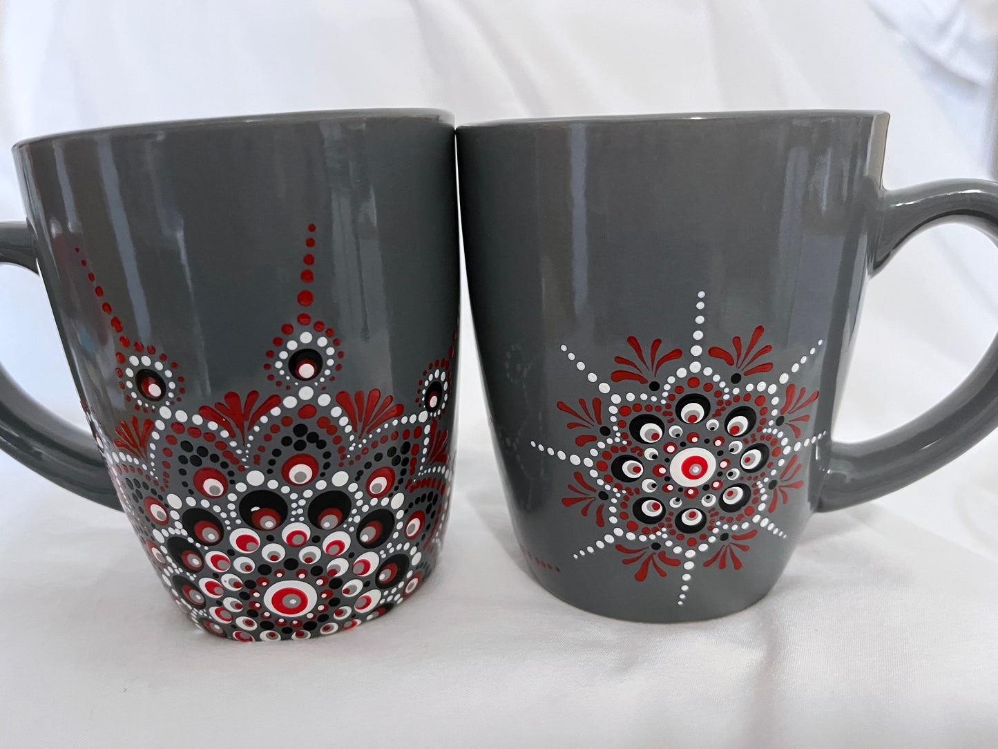 New! Scarlet & Gray Mandala mugs