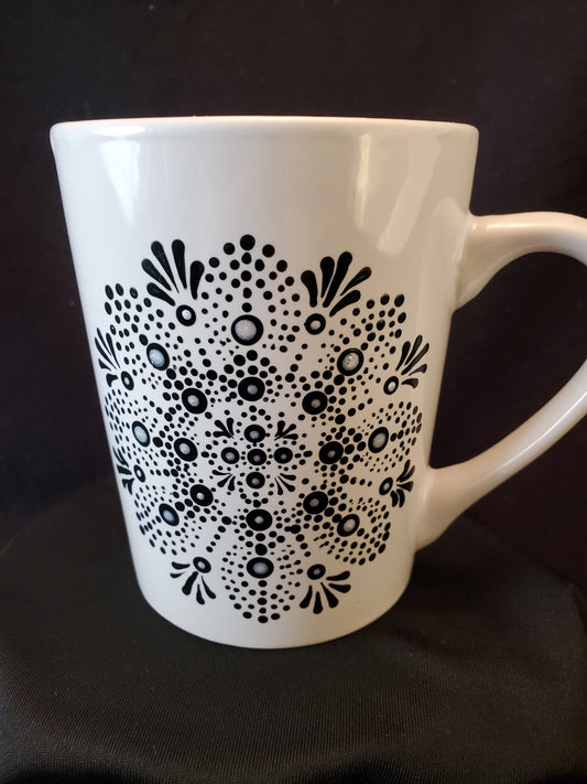 Black & Silver Mandala Mug 3