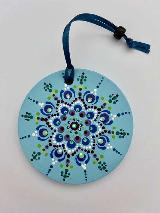 Round Baby Blue Ornament (3 in.)