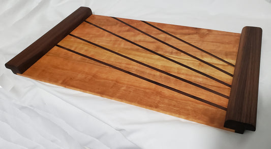 "Radiant" charcuterie / serving tray in cherry and walnut